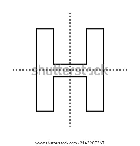 lines of symmetry in H letter shape