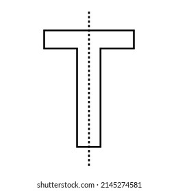 lines of symmetry in T letter shape