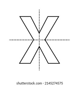 lines of symmetry in X letter shape