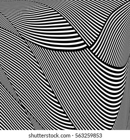 Lines texture. Op art pattern. Abstract background. Vector illustration.