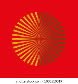 lines that form a circle of gold radiation jewelry