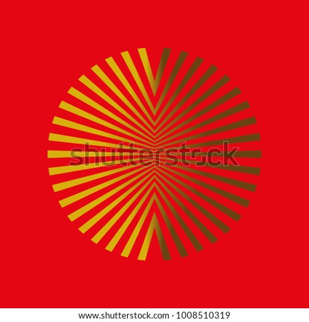 lines that form a circle of gold radiation jewelry