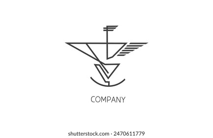 The lines that form the eagle logo symbol