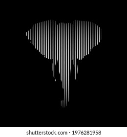 Lines that forming an elephant shape