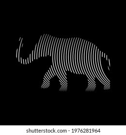 Lines that forming an elephant shape