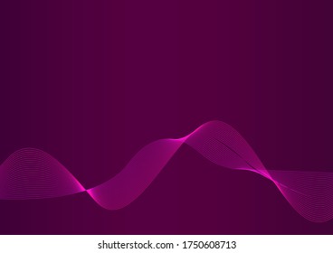 Líneas que son ondas rosadas contra un fondo púrpura