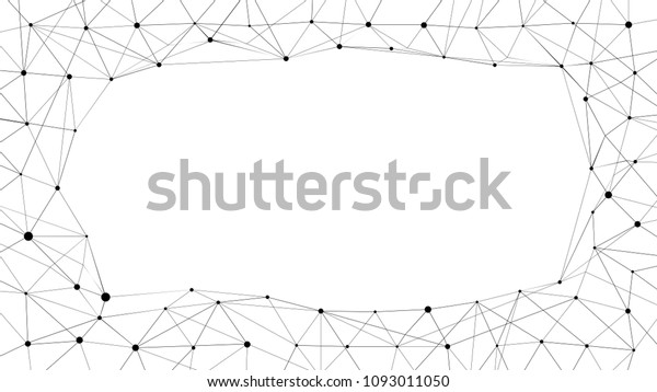 Lines and thick dots
making up an abstract frame with empty copy space in centerpiece
for putting text or elements inside black chains collection vector
illustration