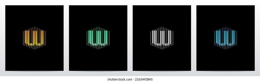 Lines Thick And Thin Hexagon Letter Logo Design W