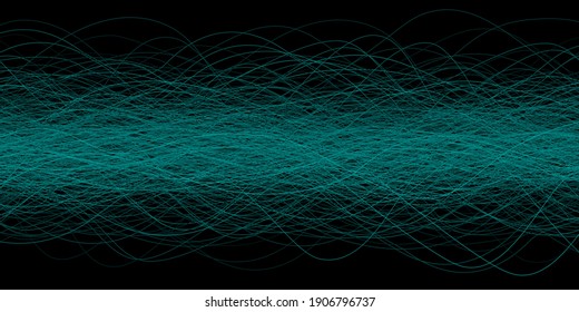 Lines and thread on a black background. Tangled chaotic vector illustration. 