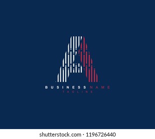 Lines Transition Abstract Letter A Design Logotype
