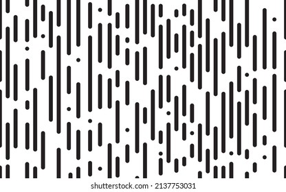 Lines transition. Transition seamless pattern. Black rounded halftone lines on white background. Irregular geometric texture. Modern abstract wallpaper. Monochrome backdrop. Vector.