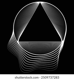Linien in Dreieck- und Kreisform . Spirale Vektorgrafik .Technologie rundes Logo . Gestaltungselement . Abstrakte geometrische Form .