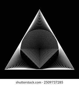 Lines in triangle and Circle Form . Spiral Vector Illustration .Technology round Logo . Design element . Abstract Geometric shape .