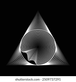 Lines in triangle and Circle Form . Spiral Vector Illustration .Technology round Logo . Design element . Abstract Geometric shape .