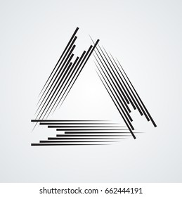  Lines in Triangle Form . Triangular Vector Illustration .Technology banner Logo . Design element . Abstract Geometric shape .