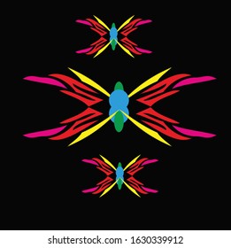 lines and tribal shapes that form like a butterfly

