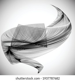 Lines in unusual Form . Sphere Vector Illustration .Technology round. Wave Logo . Design element . Abstract Geometric shape .
