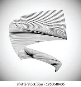 Líneas en forma inusual . Ilustración de vectores de esfera. Ronda de tecnología. Logotipo de onda . Elemento de diseño. Resumen Forma geométrica .