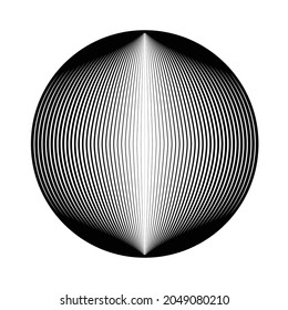 Lines in unusual Form . Sphere Vector Illustration .Technology round. Wave Logo . Design element . Abstract Geometric shape .