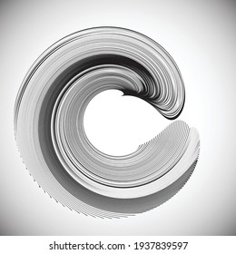 Lines in unusual Form . Spiral Vector Illustration .Technology round. Wave Logo . Design element . Abstract Geometric shape .