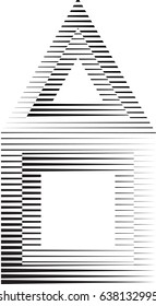 Lines in unusual Form . Vector Illustration .Technology Logo .