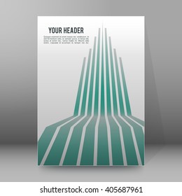 Lines upward background advertising brochure design elements. Blurry light glowing graphic form for elegant flyer. Vector illustration EPS 10 for booklet layout, wellness leaflet, newsletters