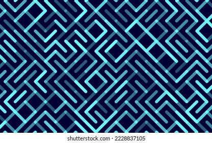 Lines Vector seamless pattern Banner. Geometric striped ornament. Monochrome linear background