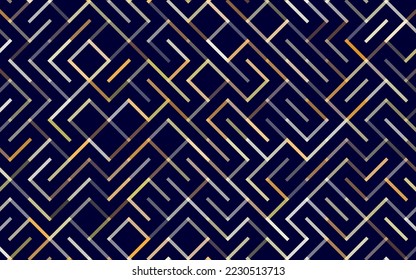 Lines Vector seamless pattern Banner. Geometric striped ornament. Monochrome linear background