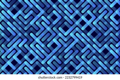 Lines Vector seamless pattern Banner. Geometric striped ornament. Monochrome linear background