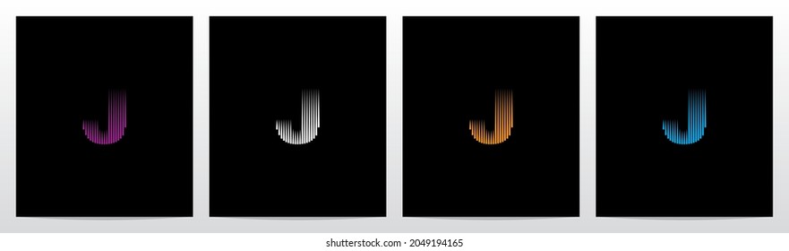 Lines Vertical Letter Logo Design J
