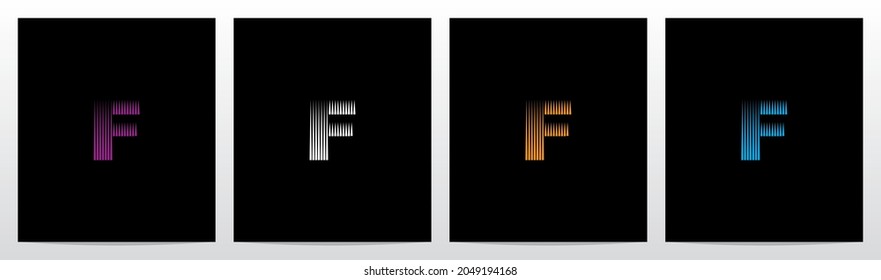 Lines Vertical Letter Logo Design F
