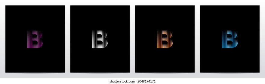 Lines Vertical Letter Logo Design B