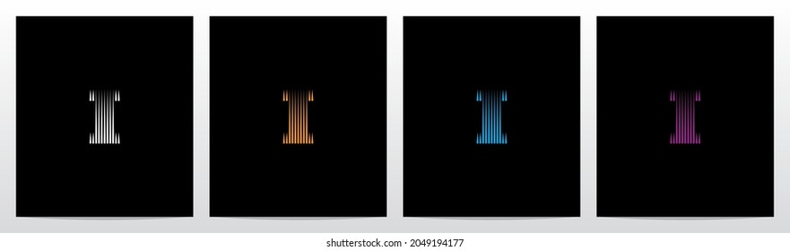 Lines Vertical Letter Logo Design I