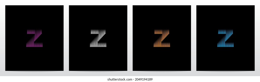Lines Vertical Letter Logo Design Z