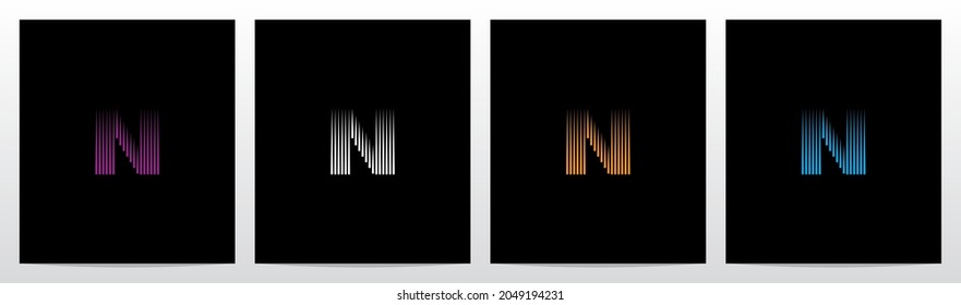 Diseño de logotipo de letras verticales N