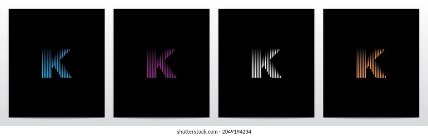 Lines Vertical Letter Logo Design K