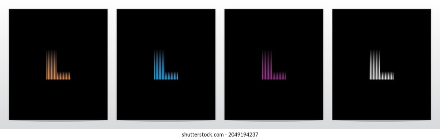 Lines Vertical Letter Logo Design L