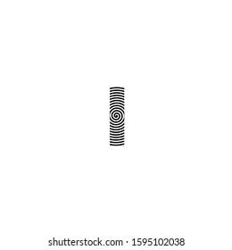 I Lines Warp Logo Design.Vector Letter Icon Made with Circular Lines.