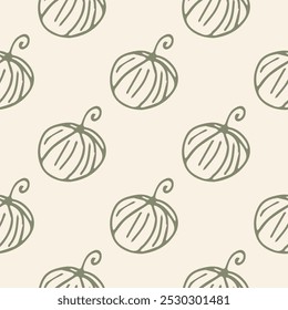 Lines watermelon vector seamless pattern. Hand drawn natural organic healthy food vegetables fruit background.