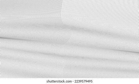 lines wave abstract stripe design. Curvy White Surfaces. Modern Abstract Background. Digital frequency track equalizer. Stylized line art background