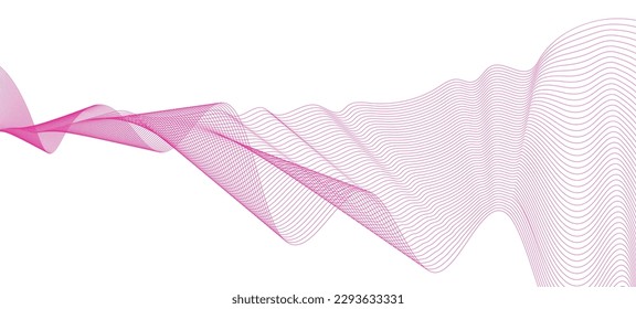 lines wave abstract stripe design. Curvy White Surfaces. Modern Abstract Background. Digital frequency track equalizer. Stylized line art background. Vector digital art banner