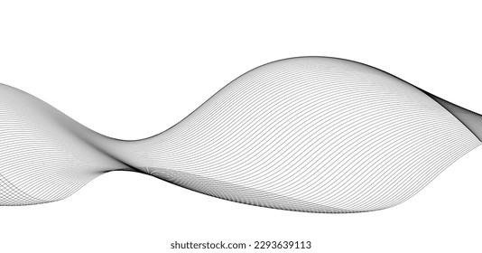 lines wave abstract stripe design. Curvy White Surfaces. Modern Abstract Background. Digital frequency track equalizer. Stylized line art background. Vector digital art banner