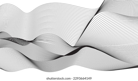 lines wave abstract stripe design. Curvy White Surfaces. Modern Abstract Background. Digital frequency track equalizer. Stylized line art background. Vector digital art banner