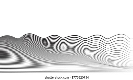 Lines in wave Form . Vector Illustration .Technology  Logo . Design element . Abstract Geometric shape . 