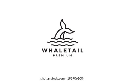 lines wave with whale tail logo vector symbol icon design graphic illustration
