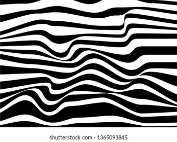 Lines waves in black colors. Abstract geometric texture. Vector banner background .Eps10