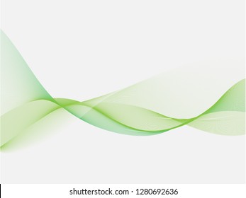 Lines waves in green colors. Abstract geometric texture. Vector banner background .Eps10