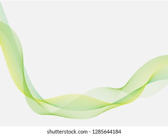 Lines waves in green colors. Abstract geometric texture. Vector banner background .Eps10