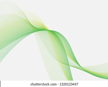 Lines waves in green colors. Abstract geometric texture. Vector banner background .Eps10