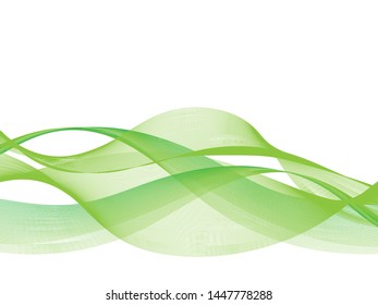 Lines waves in green colors. Abstract geometric texture. Vector banner background .Eps10